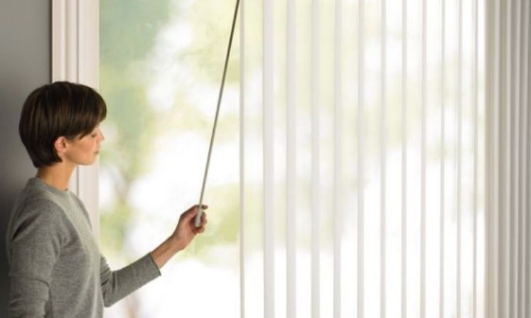 Galaxy Curtains & Drapes (Vertical Zebra Curtains & Drapes) installed on large windows