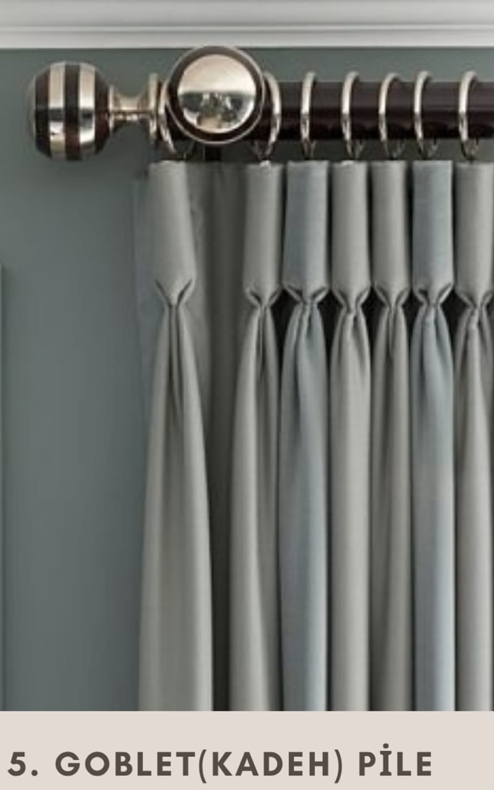 Goblet pleat drapery with luxury fullness