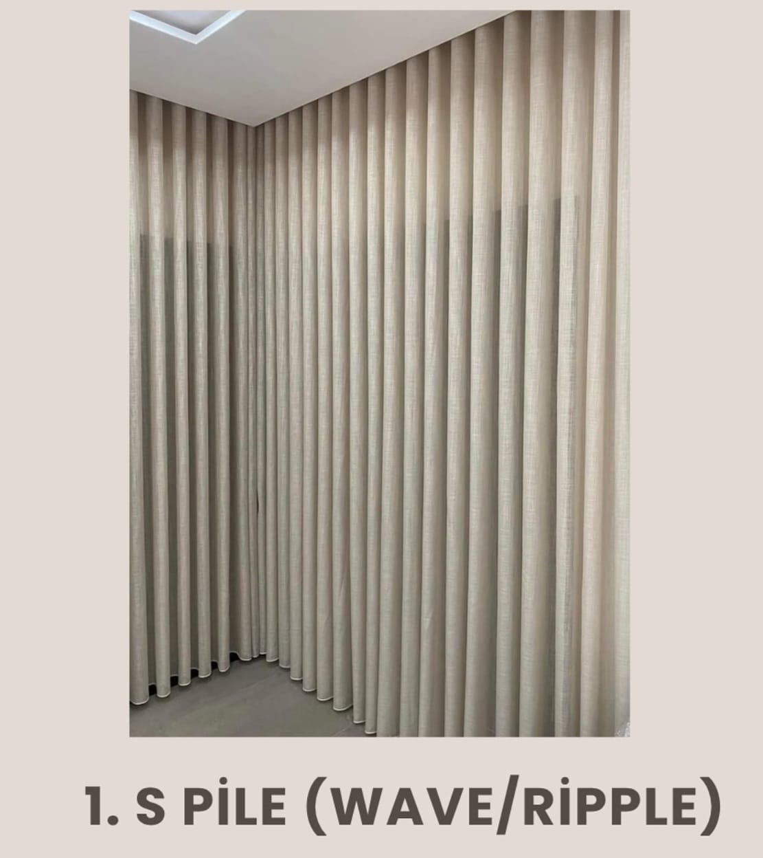 Soft pencil pleat curtains framing a window