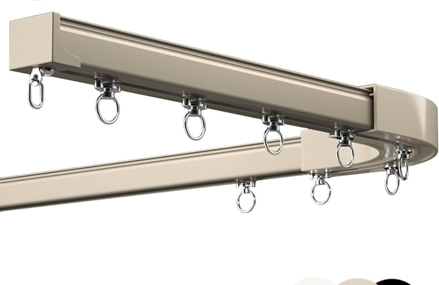 Metal rod with modern finials