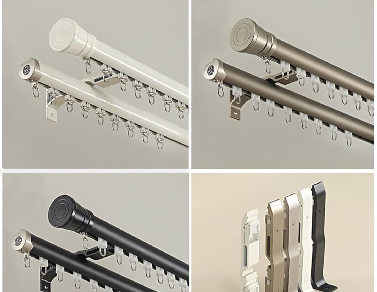 Wall-mounted track with ripplefold carriers