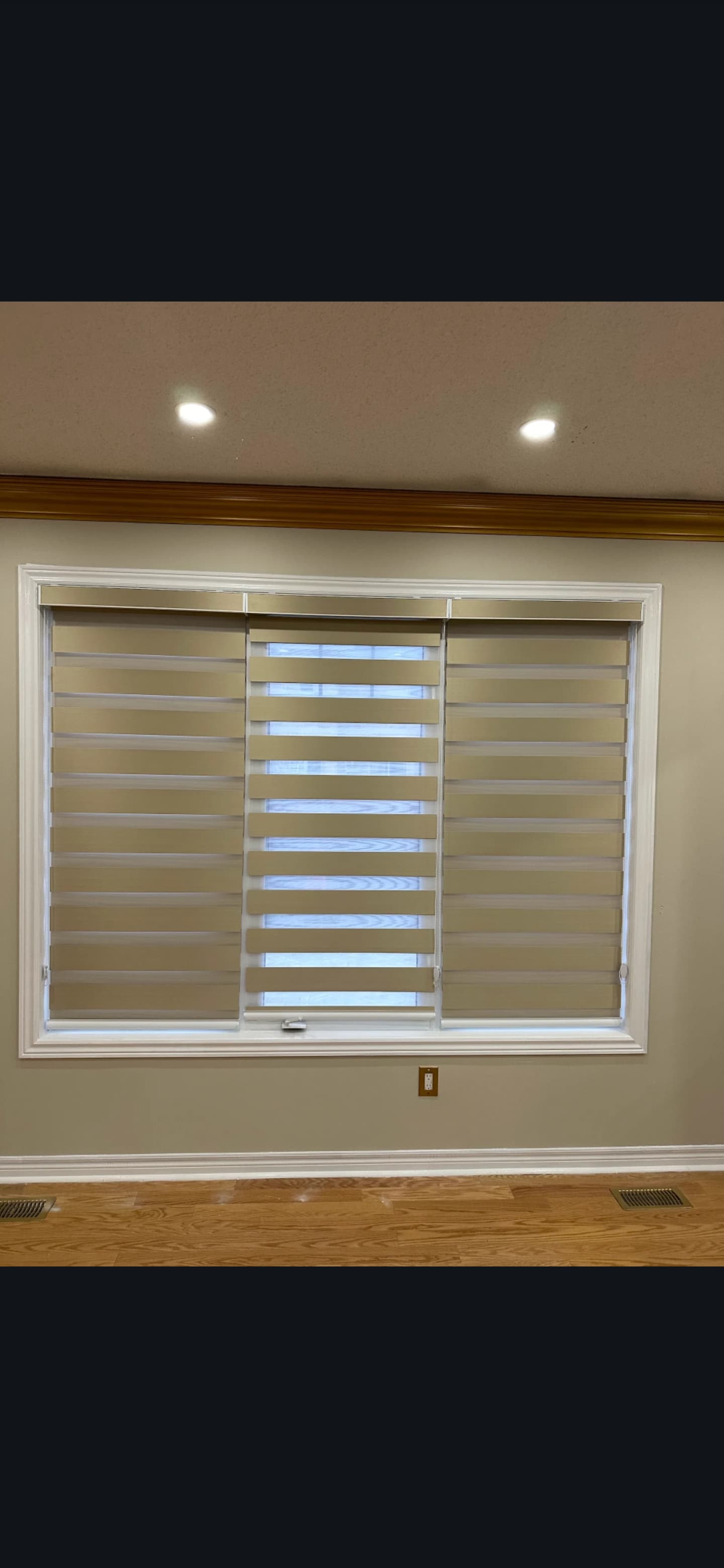 Zebra blinds and roller shades in a modern home